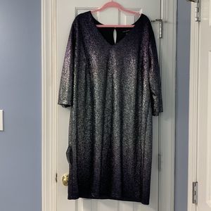 NWT Lane Bryant sliver & purple ombre shiny party dress 22/24